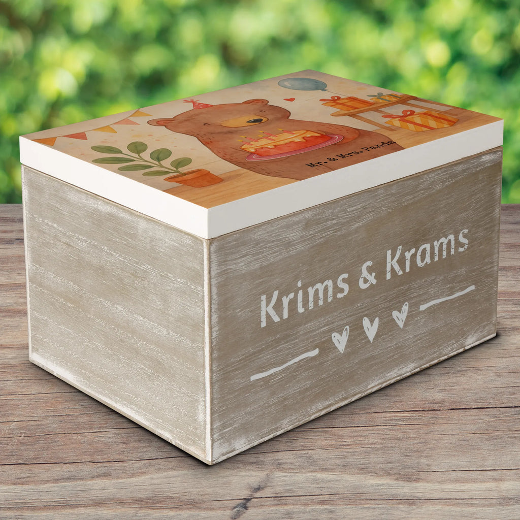Skrzynia drewniana urodziny Misiowy tort Design Erinnerungsbox, Kiste, Aufbewahrungsbox, Holzkiste, XXL, Geschenkbox, Schatzkiste, Truhe, Schatulle, Dekokiste, Geschenkdose, Erinnerungskiste, Geburtstag, Geburtstagsgeschenk, Geschenk, für, Mitbringsel, Feier, Party, zum