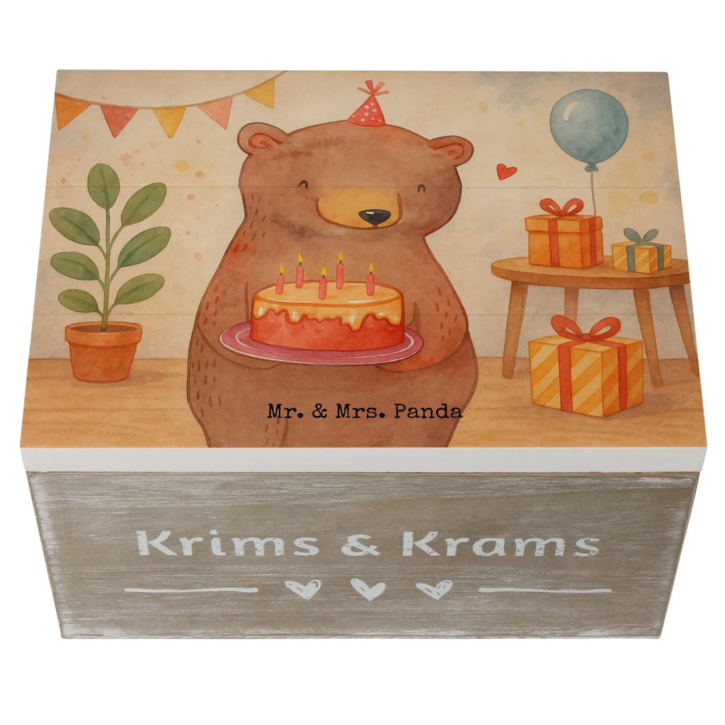 Skrzynia drewniana urodziny Misiowy tort Design Erinnerungsbox, Kiste, Aufbewahrungsbox, Holzkiste, XXL, Geschenkbox, Schatzkiste, Truhe, Schatulle, Dekokiste, Geschenkdose, Erinnerungskiste, Geburtstag, Geburtstagsgeschenk, Geschenk, für, Mitbringsel, Feier, Party, zum