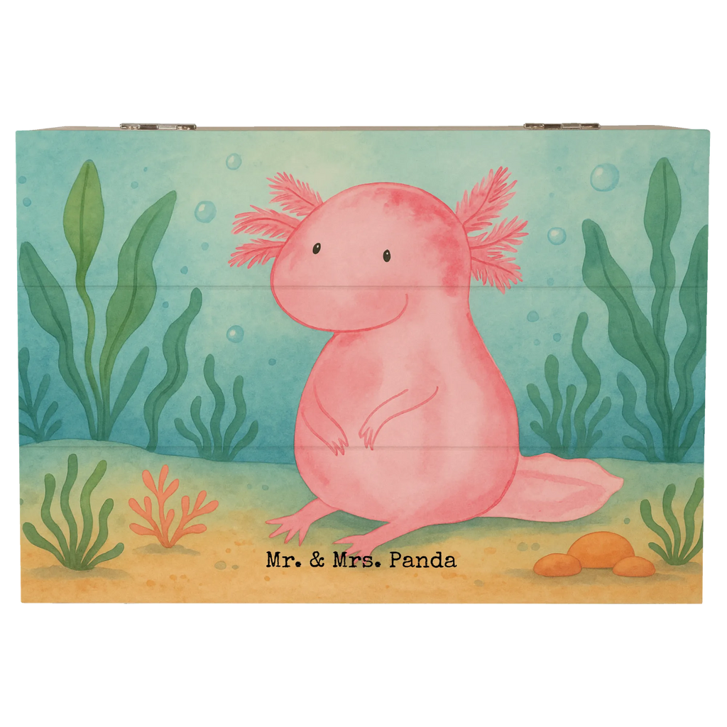 Holzkiste Axolotl Niedlich Design Geschenkdose, Kiste, Schatzkiste, Geschenkbox, Aufbewahrungsbox, Erinnerungskiste, Dekokiste, Erinnerungsbox, Truhe, XXL, Holzkiste, Schatulle, Axolotl, Molch, Axolot, Liebe, Freundin, Lebensstil, Weisheit, Lebensweisheit, vergnügt, zufrieden, fröhlich