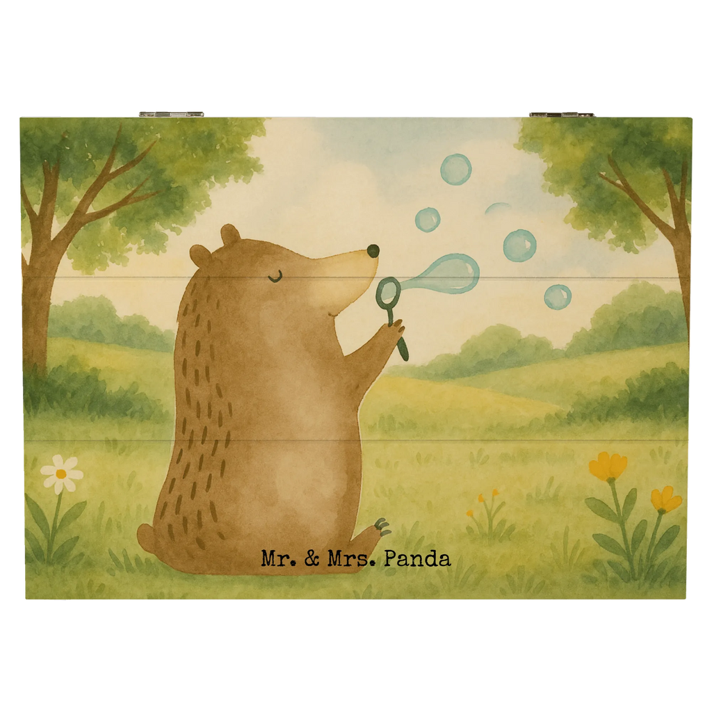 Holzkiste Bär Seifenblasen Design Holzkiste, Kiste, Schatzkiste, Truhe, Schatulle, XXL, Erinnerungsbox, Erinnerungskiste, Dekokiste, Aufbewahrungsbox, Geschenkbox, Geschenkdose, Bär, Teddy, Teddybär, Seifenblasen Bär Lustig Sein Glücklich Traurig Happy