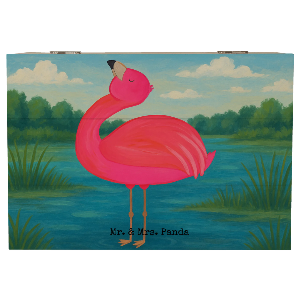 Holzkiste Flamingo Stolz Design Schatulle, Holzkiste, XXL, Geschenkdose, Dekokiste, Erinnerungsbox, Geschenkbox, Truhe, Aufbewahrungsbox, Erinnerungskiste, Schatzkiste, Kiste, Flamingo, Selbstliebe, Selbstakzeptanz, Tochter, Freundin, Schwester, Mama, beste Freundin, Freude, stolz