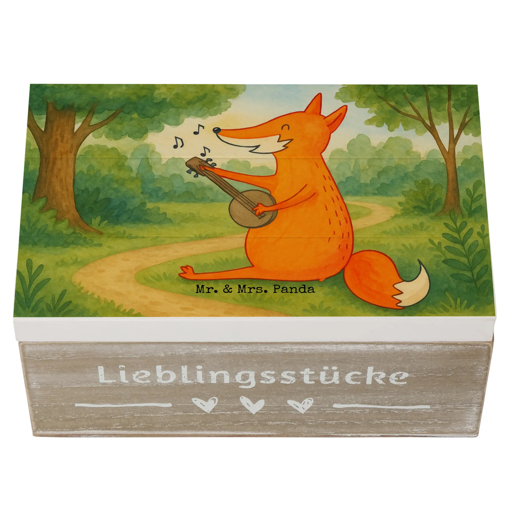 Holzkiste Fuchs Gitarre Design Schatzkiste, Schatulle, Kiste, Dekokiste, Geschenkdose, Erinnerungskiste, Holzkiste, XXL, Truhe, Aufbewahrungsbox, Erinnerungsbox, Geschenkbox, Fuchs, Füchse, Musikerin, Gitarre, Musik Spruch, Geschenk Musiker, Sängerin, Sänger