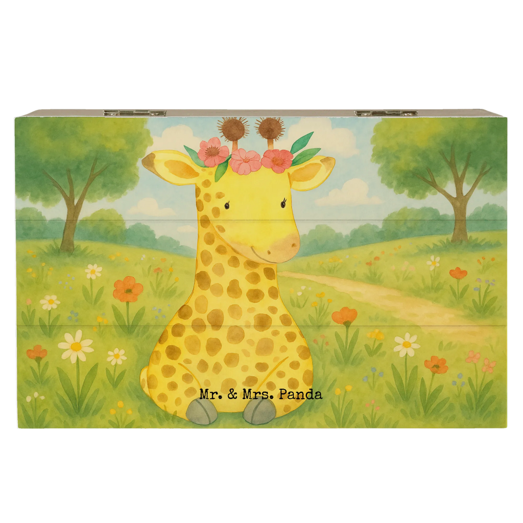 Holzkiste Giraffe Blumenkranz Design XXL, Truhe, Dekokiste, Erinnerungskiste, Kiste, Geschenkbox, Schatzkiste, Holzkiste, Erinnerungsbox, Aufbewahrungsbox, Geschenkdose, Schatulle, Afrika, Wildtiere, Giraffe, Selbstliebe, Freundin, Blumenkranz, Abenteurer