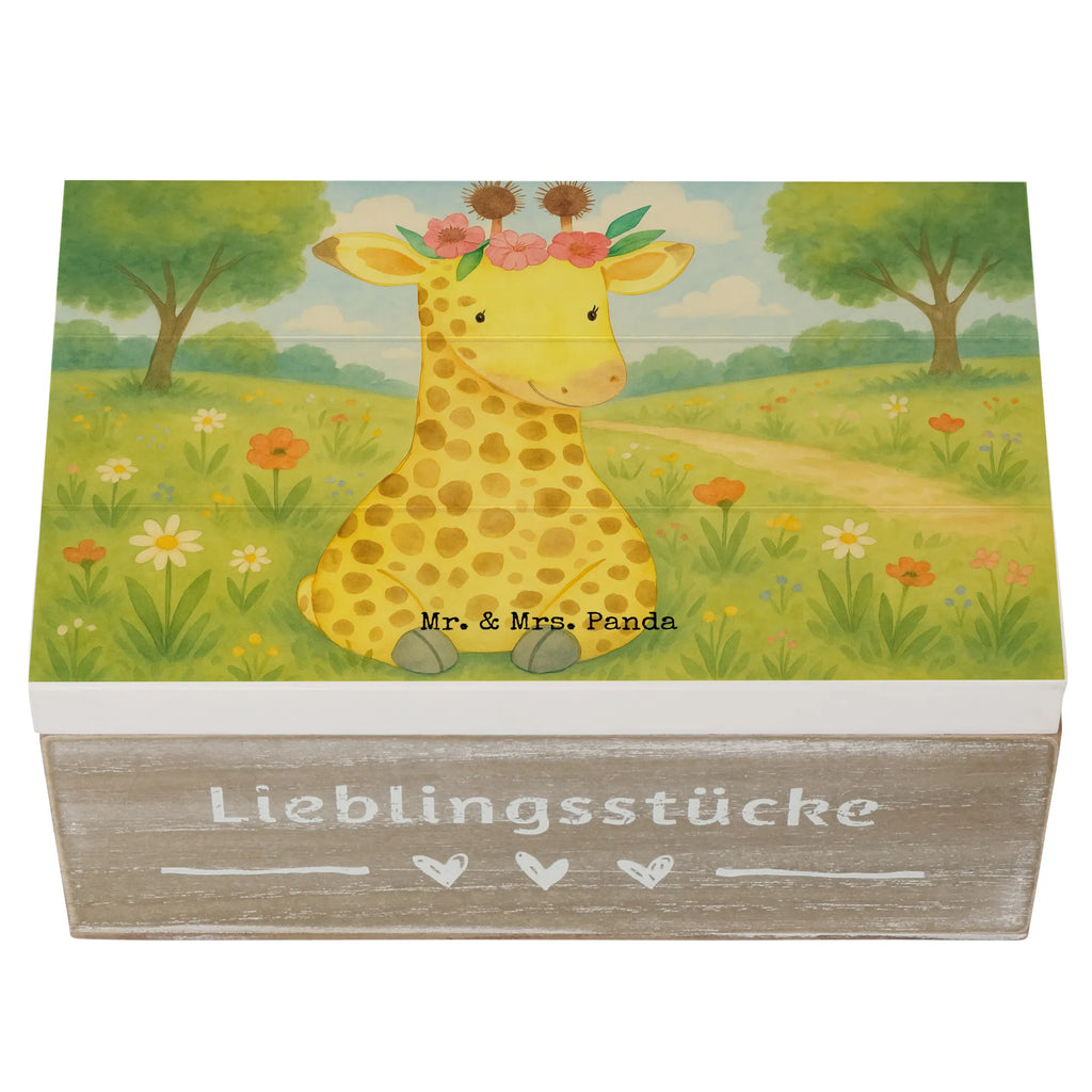 Holzkiste Giraffe Blumenkranz Design XXL, Truhe, Dekokiste, Erinnerungskiste, Kiste, Geschenkbox, Schatzkiste, Holzkiste, Erinnerungsbox, Aufbewahrungsbox, Geschenkdose, Schatulle, Afrika, Wildtiere, Giraffe, Selbstliebe, Freundin, Blumenkranz, Abenteurer