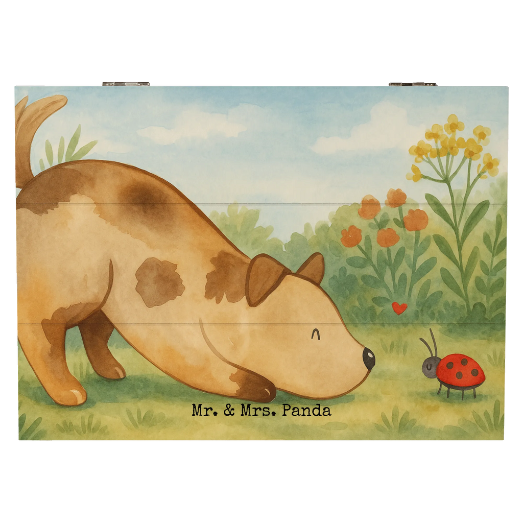 Holzkiste Hund Marienkäfer Design Geschenkbox, Kiste, Schatulle, Truhe, Schatzkiste, XXL, Holzkiste, Geschenkdose, Aufbewahrungsbox, Dekokiste, Erinnerungskiste, Erinnerungsbox, Hund, Hundemotiv, Haustier, Hunderasse, Tierliebhaber, Hundebesitzer, Sprüche, Hunde, Hundespruch, Mischlinghund, Mischling, Marienkäfer