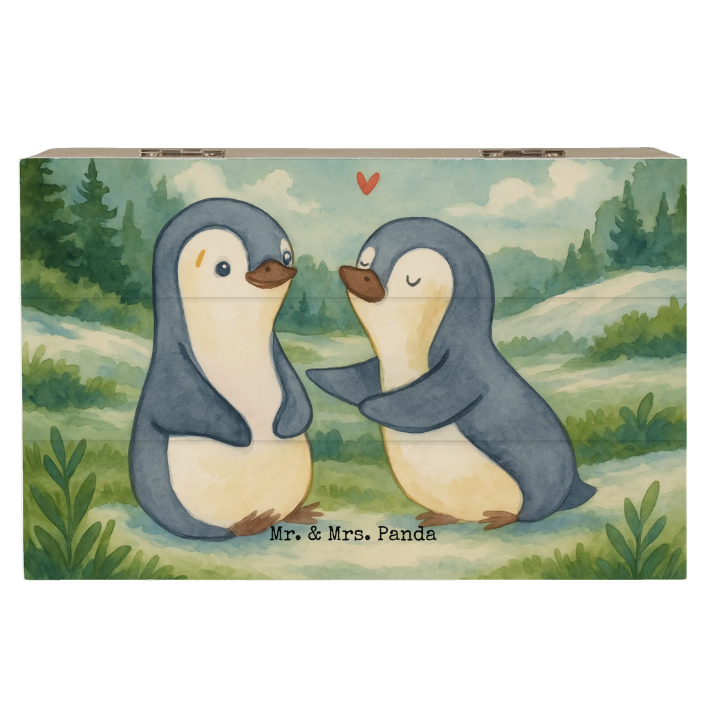 Holzkiste Pinguine trösten Design Geschenkbox, Schatulle, Schatzkiste, Holzkiste, Erinnerungskiste, Truhe, Aufbewahrungsbox, Geschenkdose, Kiste, XXL, Dekokiste, Erinnerungsbox, Liebe, Partner, Freund, Freundin, Ehemann, Ehefrau, Heiraten, Verlobung, Heiratsantrag, Liebesgeschenk, Jahrestag, Hocheitstag, für Männer, Hochzeitstag, Valentinstag, Geschenk für Partner, Liebesbeweis, für Ehemann, Geschenk für Frauen, Mitbringsel, Geschenk für Freundin