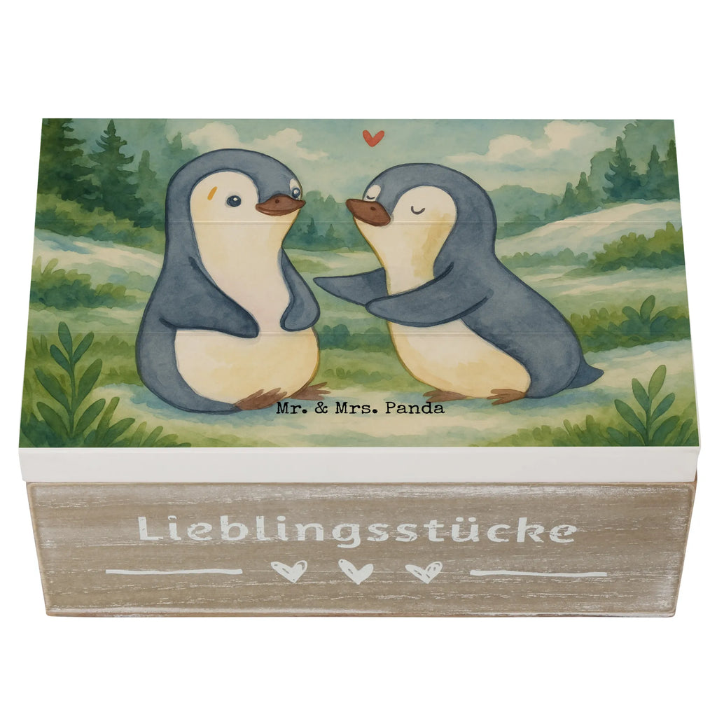 Holzkiste Pinguine trösten Design Geschenkbox, Schatulle, Schatzkiste, Holzkiste, Erinnerungskiste, Truhe, Aufbewahrungsbox, Geschenkdose, Kiste, XXL, Dekokiste, Erinnerungsbox, Liebe, Partner, Freund, Freundin, Ehemann, Ehefrau, Heiraten, Verlobung, Heiratsantrag, Liebesgeschenk, Jahrestag, Hocheitstag, für Männer, Hochzeitstag, Valentinstag, Geschenk für Partner, Liebesbeweis, für Ehemann, Geschenk für Frauen, Mitbringsel, Geschenk für Freundin