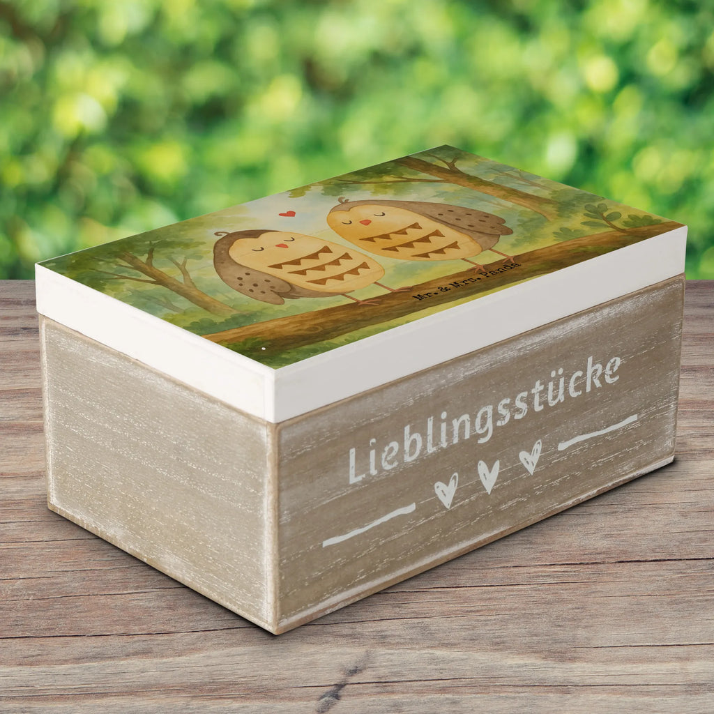 Holzkiste Eulen Liebe Design Erinnerungsbox, Geschenkbox, Kiste, Holzkiste, Schatulle, Truhe, XXL, Aufbewahrungsbox, Erinnerungskiste, Schatzkiste, Geschenkdose, Dekokiste, Eule, All you need is love, Hochzeit Spruch, Liebe, Owl, Freund, Wortspiel lustig, Eule Deko, Freundin Geschenk, Liebe Spruch