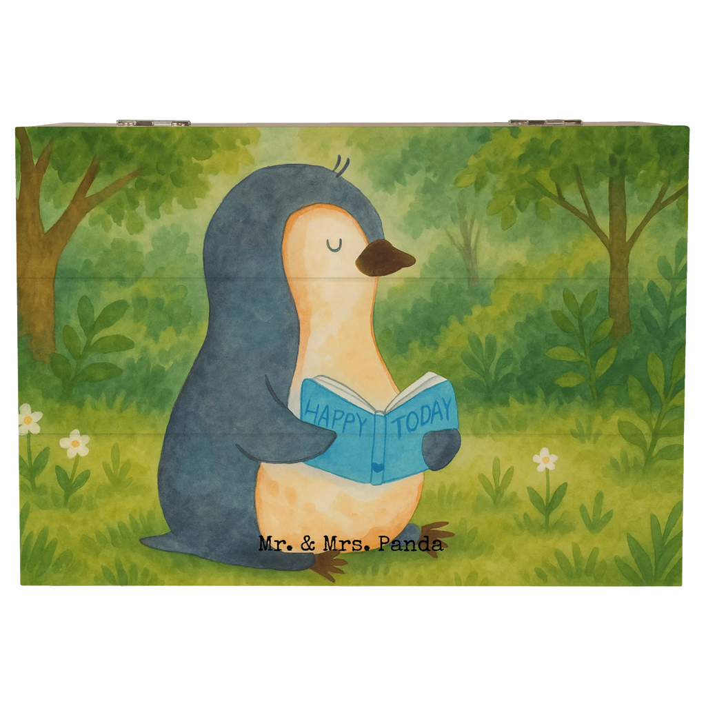 Wooden chest Penguin A book Design Geschenkdose, Erinnerungskiste, XXL, Aufbewahrungsbox, Kiste, Truhe, Geschenkbox, Erinnerungsbox, Holzkiste, Dekokiste, Schatulle, Schatzkiste, Pinguin, Faulenzen, Freizeit, Urlaub, Pinguine, Lesen, Nichtstun, Ferien, Bücherwurm, Buch