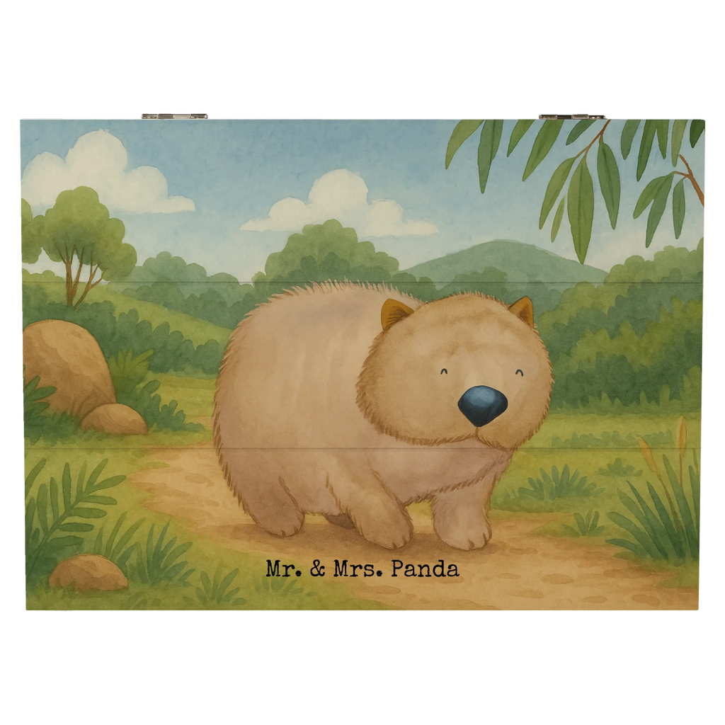 Holzkiste Wombat Design Aufbewahrungsbox, Truhe, Dekokiste, Erinnerungsbox, Erinnerungskiste, Geschenkbox, Kiste, Schatulle, Schatzkiste, Holzkiste, XXL, Geschenkdose, Tiermotive, Gute Laune, lustige Sprüche, Tiere, Australien, Das Leben ist schön, Spruch, Wombat, Motivation