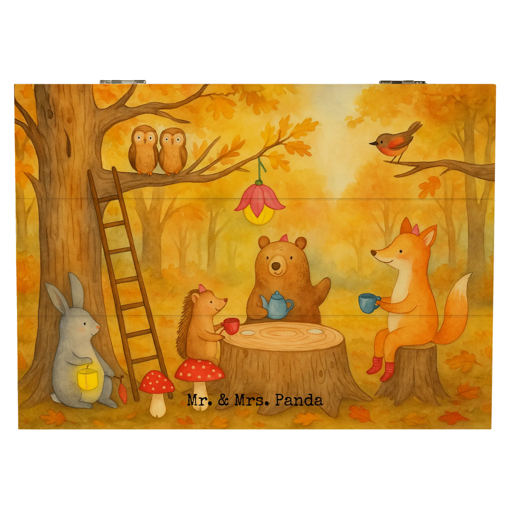 Holzkiste Waldtiere Picknick Design Kiste, Geschenkbox, Truhe, Dekokiste, Schatulle, Holzkiste, Schatzkiste, XXL, Erinnerungskiste, Erinnerungsbox, Aufbewahrungsbox, Geschenkdose, Tiermotive, Gute Laune, lustige Sprüche, Tiere, Igel, Waldtiere, Picknick, Wald, Hase, Fuchs, Maus, Eichhörnchen