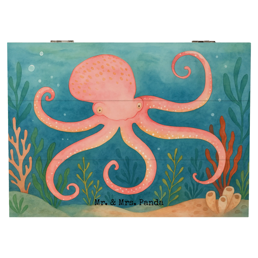 Skrzynia drewniana Ośmiornica Design Aufbewahrungsbox, Geschenkbox, Kiste, Geschenkdose, Schatulle, Truhe, Dekokiste, Holzkiste, Schatzkiste, Erinnerungsbox, XXL, Erinnerungskiste, Tiermotive, Gute Laune, lustige Sprüche, Tiere, Ozean, Wasser, Meer, Meerestier, Tintenfisch, Krake, Arme