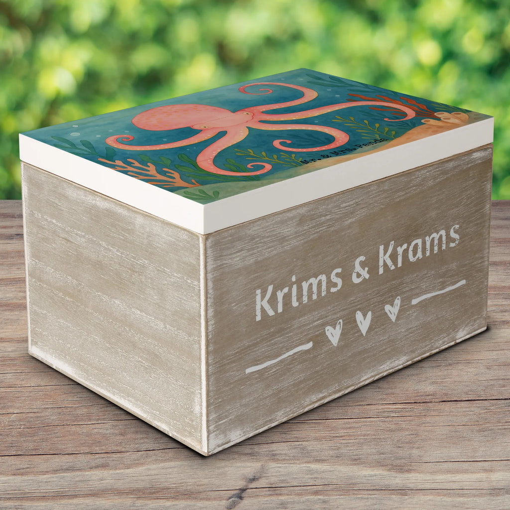 Skrzynia drewniana Ośmiornica Design Aufbewahrungsbox, Geschenkbox, Kiste, Geschenkdose, Schatulle, Truhe, Dekokiste, Holzkiste, Schatzkiste, Erinnerungsbox, XXL, Erinnerungskiste, Tiermotive, Gute Laune, lustige Sprüche, Tiere, Ozean, Wasser, Meer, Meerestier, Tintenfisch, Krake, Arme