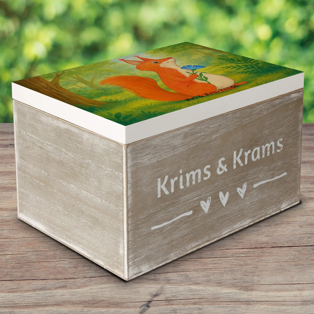 Wooden chest Squirrel flower Design Schatzkiste, Erinnerungsbox, XXL, Schatulle, Geschenkbox, Kiste, Holzkiste, Truhe, Dekokiste, Erinnerungskiste, Geschenkdose, Aufbewahrungsbox, Tiermotive, Gute Laune, lustige Sprüche, Tiere, Spaß, Eichhorn, Lachen, Eichhörnchen, Spruch positiv, Spruch Deko, Motivation Sprüche, Motivation Bilder, glücklich Spruch