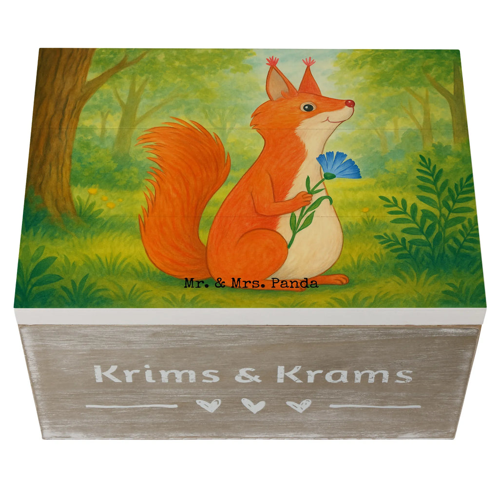 Wooden chest Squirrel flower Design Schatzkiste, Erinnerungsbox, XXL, Schatulle, Geschenkbox, Kiste, Holzkiste, Truhe, Dekokiste, Erinnerungskiste, Geschenkdose, Aufbewahrungsbox, Tiermotive, Gute Laune, lustige Sprüche, Tiere, Spaß, Eichhorn, Lachen, Eichhörnchen, Spruch positiv, Spruch Deko, Motivation Sprüche, Motivation Bilder, glücklich Spruch