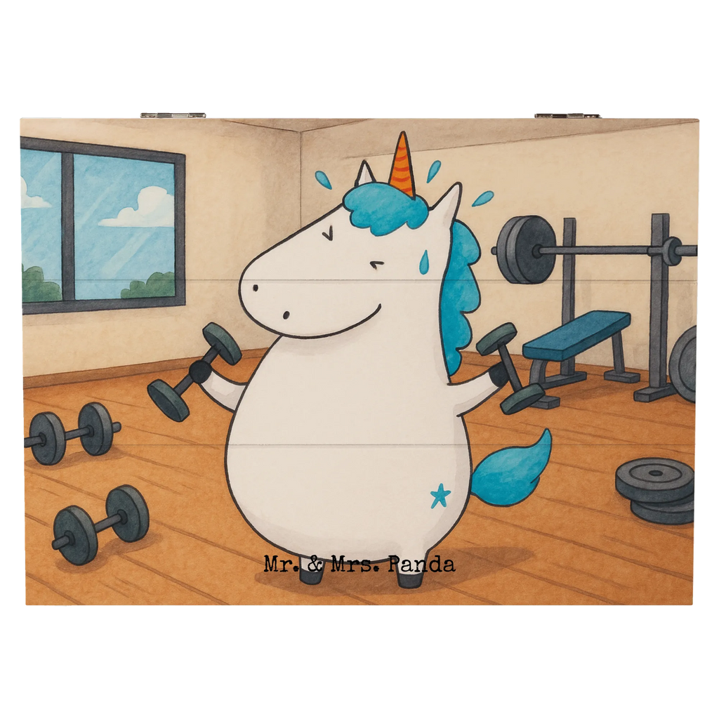 Skrzynia drewniana jednorożec Fitness Design Truhe, XXL, Geschenkbox, Schatzkiste, Holzkiste, Kiste, Schatulle, Aufbewahrungsbox, Geschenkdose, Erinnerungskiste, Dekokiste, Erinnerungsbox, Einhorn, Einhörner, Einhorn Deko, Unicorn, Gym, Fitnessstudio, Geräte, Fitness, Pumpen, Sixpack, Abnehmen, Sport, Diät