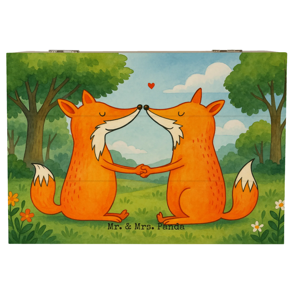 Holzkiste Füchse Liebe Design Schatzkiste, Dekokiste, XXL, Geschenkbox, Erinnerungsbox, Aufbewahrungsbox, Geschenkdose, Schatulle, Kiste, Truhe, Erinnerungskiste, Holzkiste, Fuchs, Liebespaar, Ehemann, Füchse, Verlobte, Freundin, Partner, Ehefrau, Ehe, Liebesbeweis, Paar, Fox, Liebe, Freund