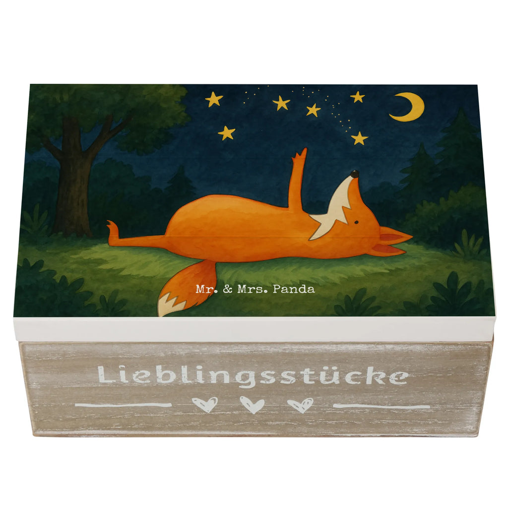 Holzkiste Fuchs Sterne Design Schatulle, Truhe, Geschenkbox, Aufbewahrungsbox, Erinnerungsbox, Schatzkiste, XXL, Erinnerungskiste, Geschenkdose, Kiste, Holzkiste, Dekokiste, Fuchs, Always Look on the Bright Side of Life, Füchse, tröstende Worte, Spruch positiv, Romantik, Spruch schön