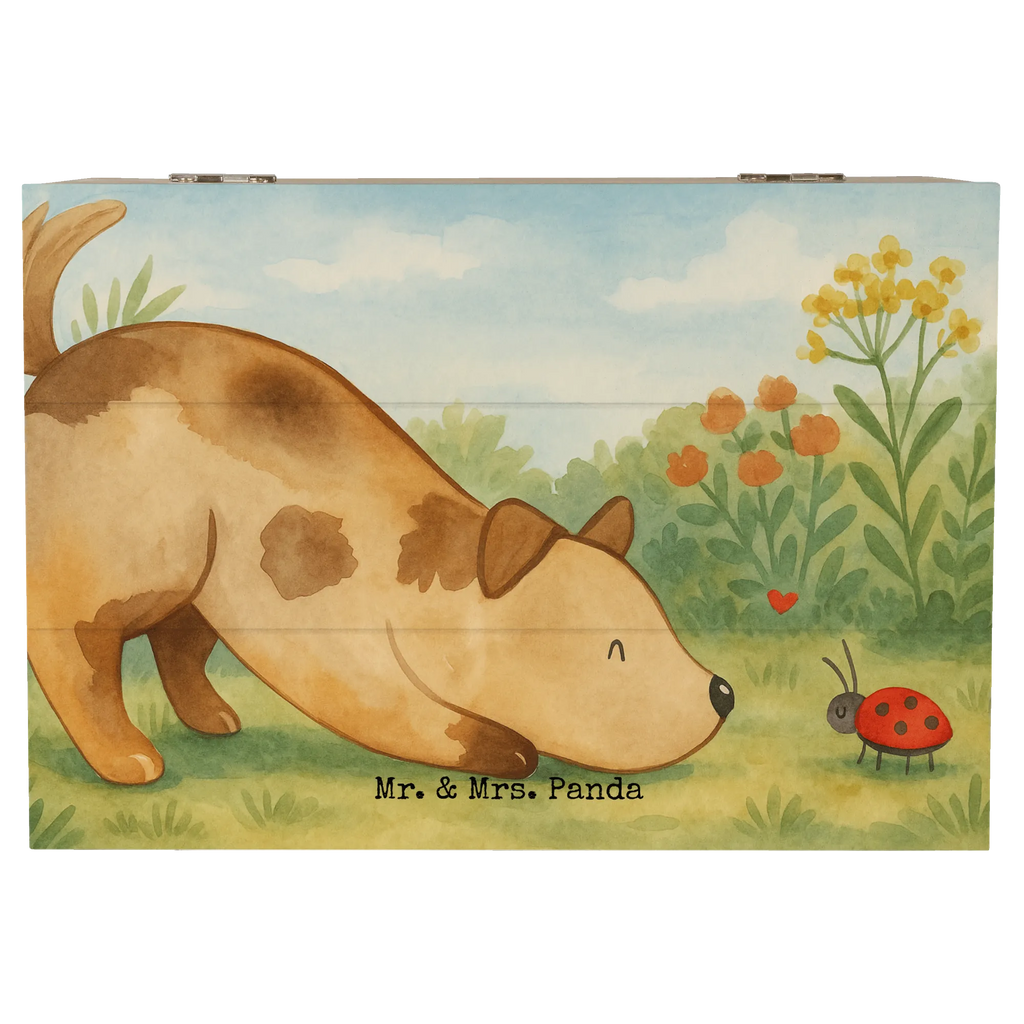 Holzkiste Hund Marienkäfer Design Geschenkbox, Kiste, Schatulle, Truhe, Schatzkiste, XXL, Holzkiste, Geschenkdose, Aufbewahrungsbox, Dekokiste, Erinnerungskiste, Erinnerungsbox, Hund, Hundemotiv, Haustier, Hunderasse, Tierliebhaber, Hundebesitzer, Sprüche, Hunde, Hundespruch, Mischlinghund, Mischling, Marienkäfer