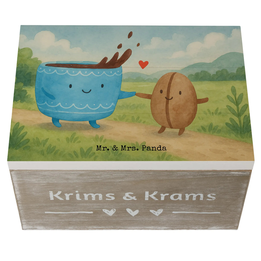 Wooden chest Coffee Bean Design XXL, Holzkiste, Truhe, Geschenkdose, Kiste, Schatzkiste, Erinnerungskiste, Schatulle, Aufbewahrungsbox, Erinnerungsbox, Dekokiste, Geschenkbox, Tiermotive, Gute Laune, lustige Sprüche, Tiere, Kaffee, Zufriedenheit, Kaffeebohne, Genuss, Glück