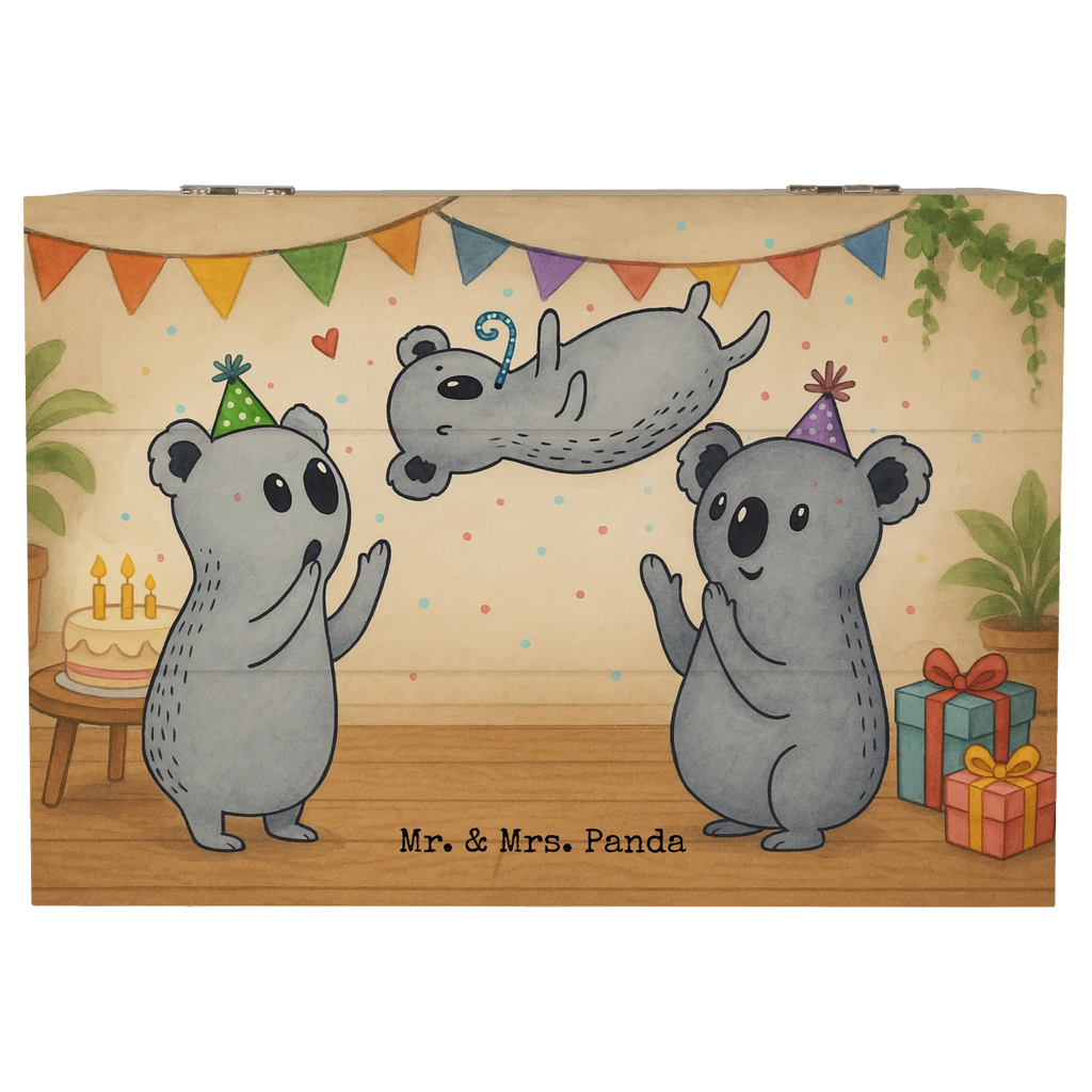 Holzkiste Koalas Geburtstag Design Truhe, Erinnerungskiste, Erinnerungsbox, Geschenkbox, Aufbewahrungsbox, Kiste, Schatulle, Schatzkiste, XXL, Dekokiste, Holzkiste, Geschenkdose, Geburtstag, Geburtstagsgeschenk, Geschenk, Happy Birthday, Geburtstage, Koala, Geburtstagsfeier