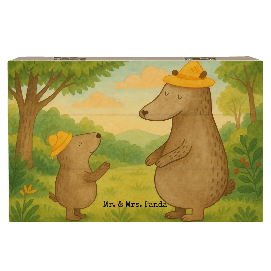 Skrzynia drewniana Niedźwiedzie z kapeluszami Design Schatzkiste, Erinnerungsbox, Erinnerungskiste, Geschenkdose, Schatulle, Geschenkbox, Truhe, Aufbewahrungsbox, Kiste, Dekokiste, XXL, Holzkiste, Familie, Vatertag, Muttertag, Bruder, Schwester, Mama, Papa, Oma, Opa, Vorbild, Söhne, Kind, Daddy, Paps, Vater, Family, Kinder, Bär, Lieblingsmensch, Sohn, Papi, Vater-Sohn, Dad, Bären