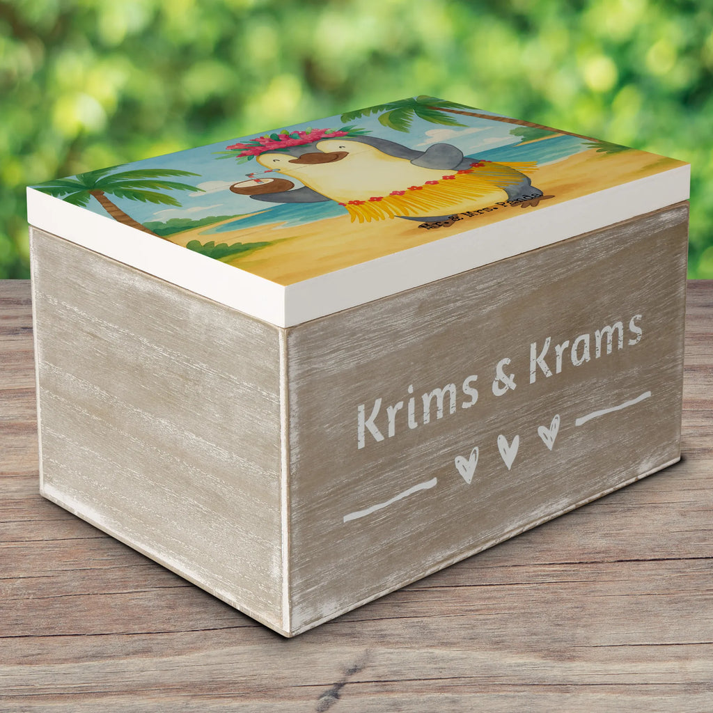 Skrzynia drewniana Pingwin z Kokosem Design Geschenkdose, Schatulle, Geschenkbox, Kiste, Holzkiste, Erinnerungskiste, Dekokiste, Schatzkiste, Truhe, XXL, Aufbewahrungsbox, Erinnerungsbox, Pinguin, Kokosnuss, Aloha, Hawaii, Pinguine, Urlaub
