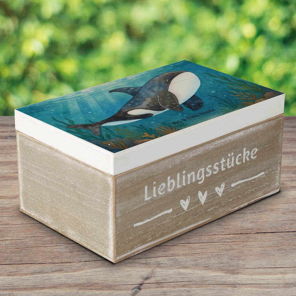 Holzkiste Orca Design Dekokiste, Kiste, Holzkiste, Schatzkiste, XXL, Erinnerungsbox, Geschenkdose, Geschenkbox, Erinnerungskiste, Schatulle, Truhe, Aufbewahrungsbox, Meerestiere, Meer, Urlaub, Motivation, Orcas, Orca, Killerwal, Möglichkeiten, Büro, Startup, Neustart, Arbeit, Wal, Selbstliebe
