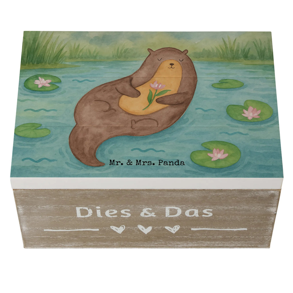 Skrzynia drewniana wydra lilia wodna Design Holzkiste, Kiste, Schatzkiste, Truhe, Schatulle, XXL, Erinnerungsbox, Erinnerungskiste, Dekokiste, Aufbewahrungsbox, Geschenkbox, Geschenkdose, Otter, Fischotter, Seeotter, Otter Seeotter See Otter