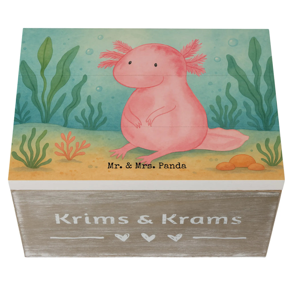 Holzkiste Axolotl Niedlich Design Geschenkdose, Kiste, Schatzkiste, Geschenkbox, Aufbewahrungsbox, Erinnerungskiste, Dekokiste, Erinnerungsbox, Truhe, XXL, Holzkiste, Schatulle, Axolotl, Molch, Axolot, Liebe, Freundin, Lebensstil, Weisheit, Lebensweisheit, vergnügt, zufrieden, fröhlich