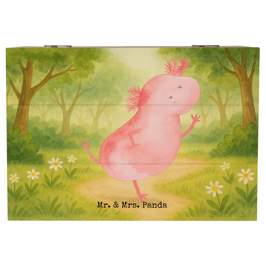 Wooden chest axolotl Dance Design Kiste, Truhe, Geschenkdose, Dekokiste, Holzkiste, XXL, Aufbewahrungsbox, Erinnerungsbox, Geschenkbox, Schatulle, Erinnerungskiste, Schatzkiste, Axolotl, Molch, Axolot, beste Freundin, Sterne, verrückt, Lurche, Freundin, Lurch, Dachschaden, Schwanzlurch