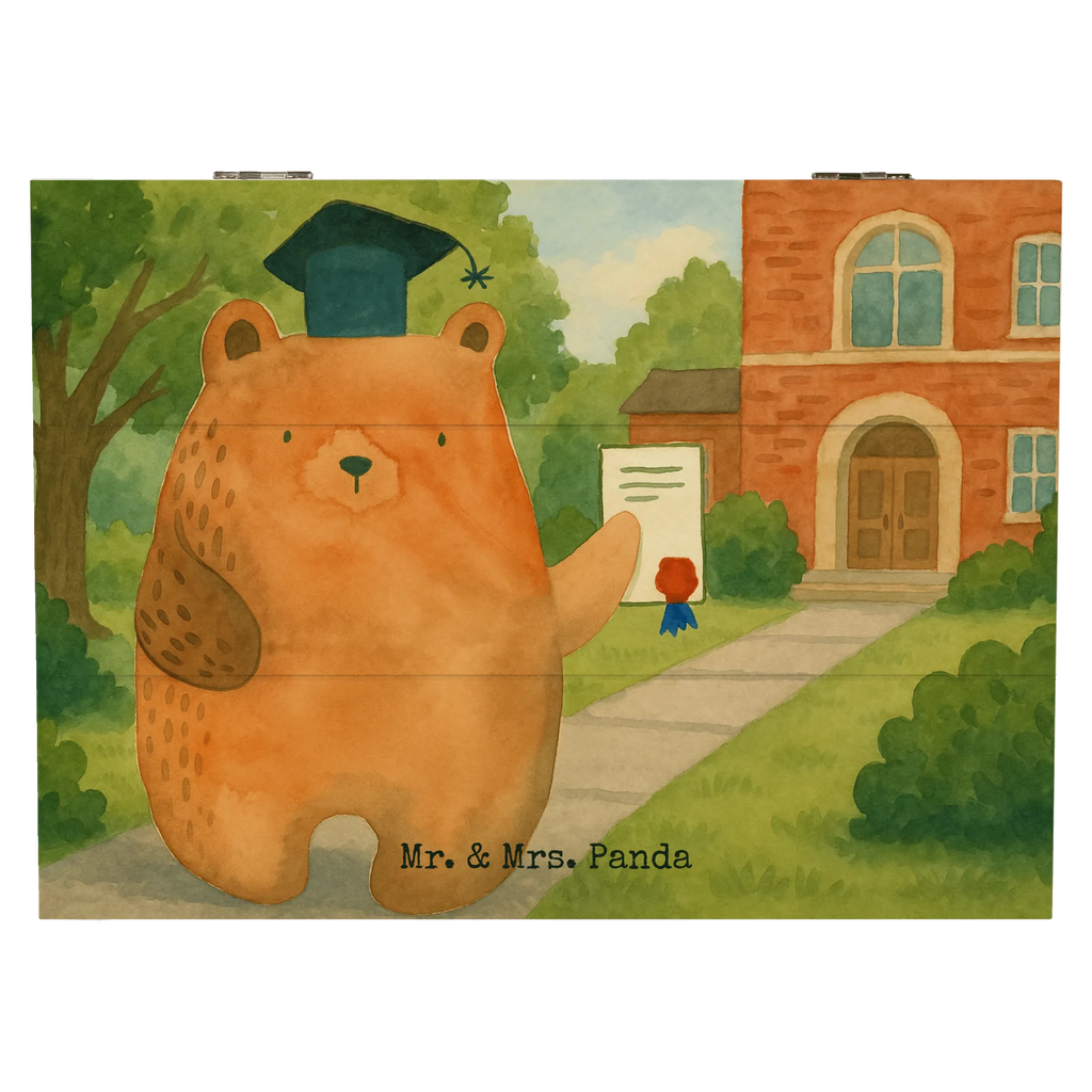 Holzkiste Bär Prüfung Design Holzkiste, Kiste, Schatzkiste, Truhe, Schatulle, XXL, Erinnerungsbox, Erinnerungskiste, Dekokiste, Aufbewahrungsbox, Geschenkbox, Geschenkdose, Bär, Teddy, Teddybär, Abitur, Prüfungen, Prüfung bestanden, Abschluss, Zeugnis, Abschlusszeugnis