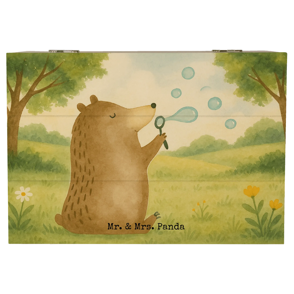 Holzkiste Bär Seifenblasen Design Holzkiste, Kiste, Schatzkiste, Truhe, Schatulle, XXL, Erinnerungsbox, Erinnerungskiste, Dekokiste, Aufbewahrungsbox, Geschenkbox, Geschenkdose, Bär, Teddy, Teddybär, Seifenblasen Bär Lustig Sein Glücklich Traurig Happy