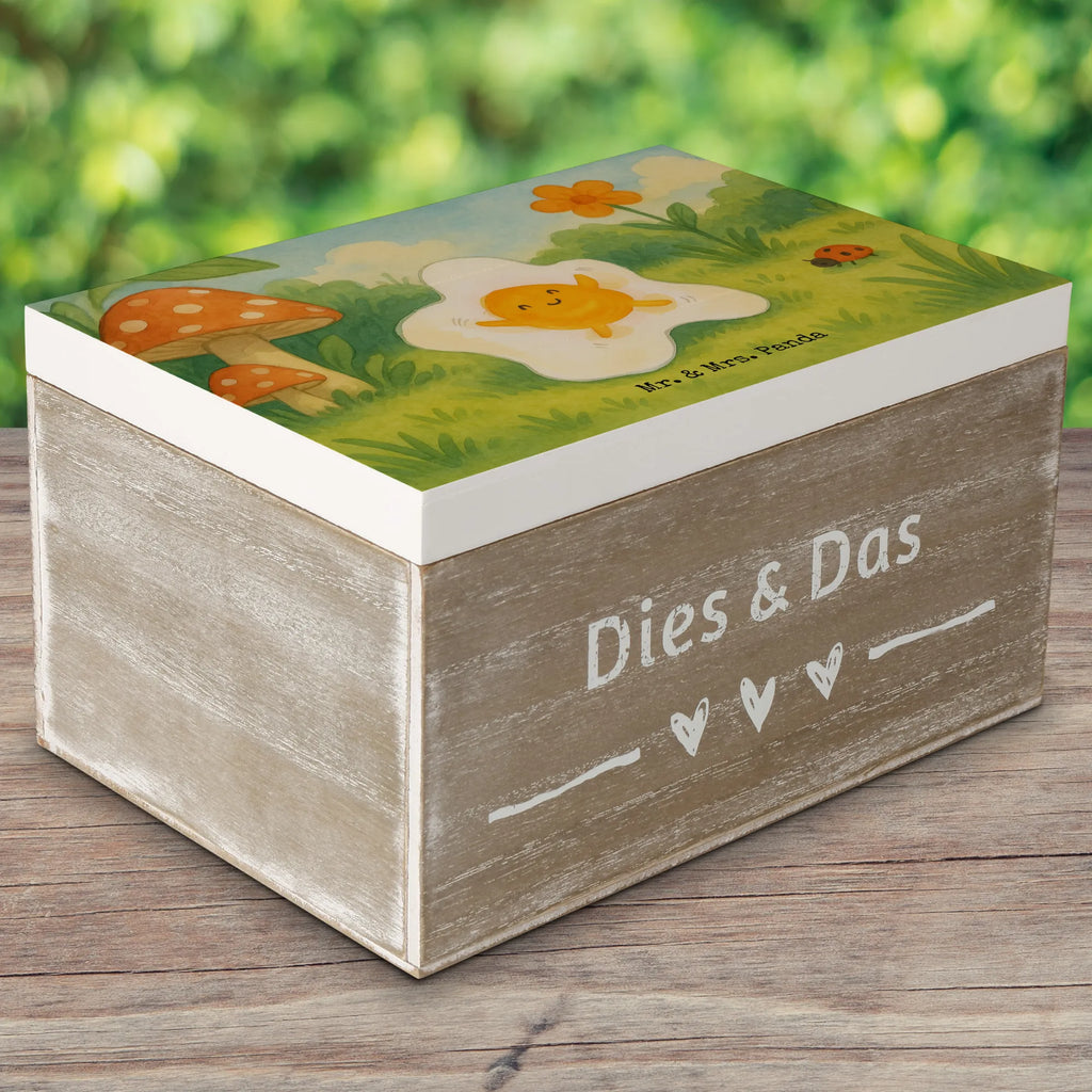 Holzkiste Spiegelei Ei Design Aufbewahrungsbox, Erinnerungsbox, Schatulle, Truhe, Geschenkdose, Holzkiste, Erinnerungskiste, Kiste, Geschenkbox, Schatzkiste, XXL, Dekokiste, Tiermotive, Gute Laune, lustige Sprüche, Tiere, Glücklich, Tag, Ei, Spiegelei, Schön, Liebe