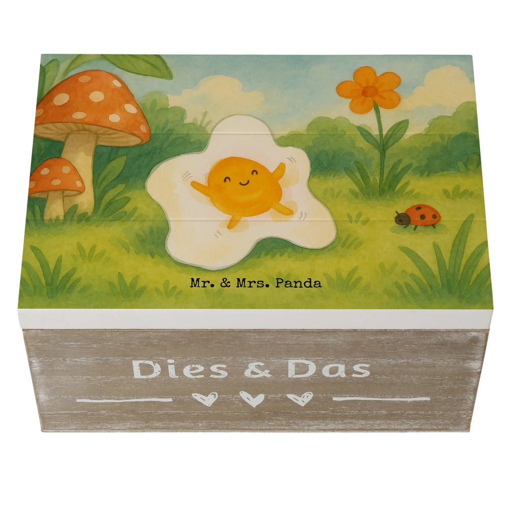 Holzkiste Spiegelei Ei Design Aufbewahrungsbox, Erinnerungsbox, Schatulle, Truhe, Geschenkdose, Holzkiste, Erinnerungskiste, Kiste, Geschenkbox, Schatzkiste, XXL, Dekokiste, Tiermotive, Gute Laune, lustige Sprüche, Tiere, Glücklich, Tag, Ei, Spiegelei, Schön, Liebe