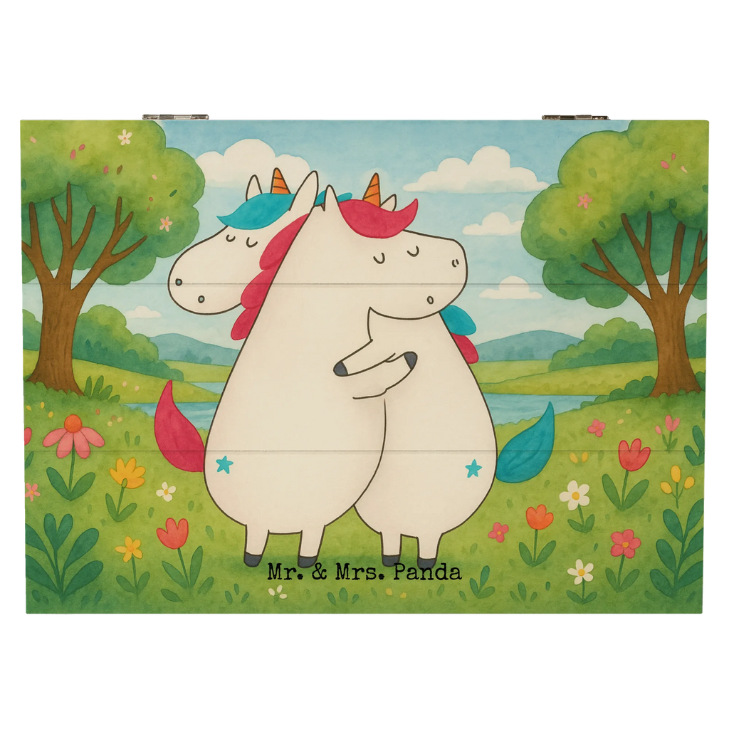 Holzkiste Einhörner Umarmen Design Truhe, Aufbewahrungsbox, Geschenkdose, Erinnerungsbox, XXL, Schatulle, Erinnerungskiste, Geschenkbox, Kiste, Schatzkiste, Dekokiste, Holzkiste, Einhorn, Einhörner, Einhorn Deko, Unicorn, Freundinnen, Geschwister, Liebe, Schwester, BFF, Freundin, Schwestern, Sister, Familie