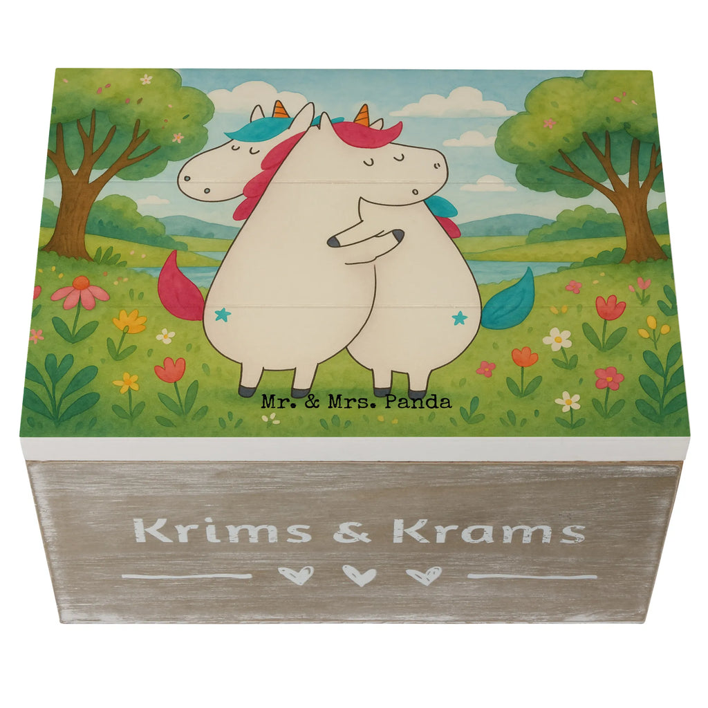 Holzkiste Einhörner Umarmen Design Truhe, Aufbewahrungsbox, Geschenkdose, Erinnerungsbox, XXL, Schatulle, Erinnerungskiste, Geschenkbox, Kiste, Schatzkiste, Dekokiste, Holzkiste, Einhorn, Einhörner, Einhorn Deko, Unicorn, Freundinnen, Geschwister, Liebe, Schwester, BFF, Freundin, Schwestern, Sister, Familie