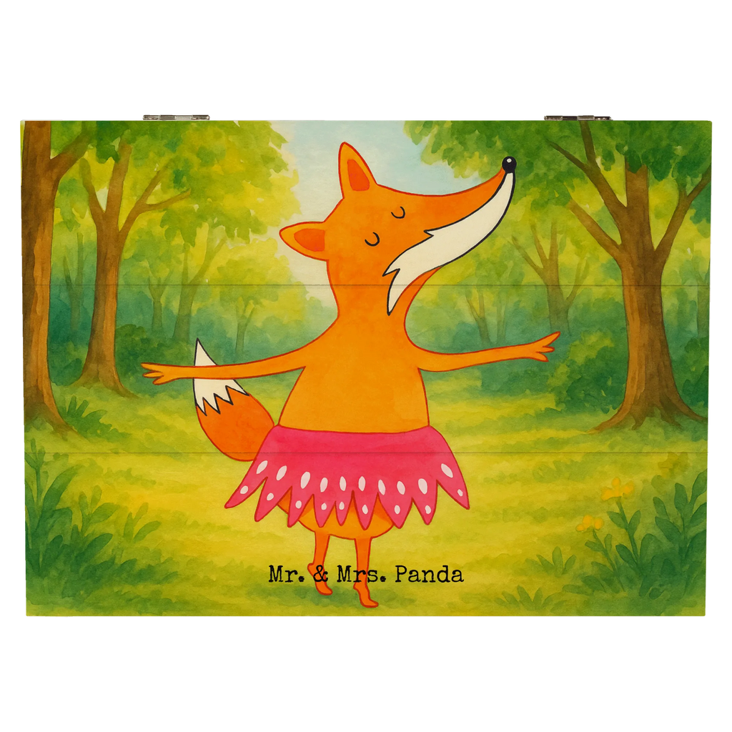 Holzkiste Fuchs Ballerina Design Truhe, Schatulle, Schatzkiste, Geschenkdose, Kiste, Geschenkbox, Aufbewahrungsbox, Holzkiste, XXL, Erinnerungsbox, Dekokiste, Erinnerungskiste, Fuchs, Füchse, Füchsin, Tänzerin, Fuchs Spruch, Geburtstag, Einladung, Ballerina, Ballett, Party, Tanzen