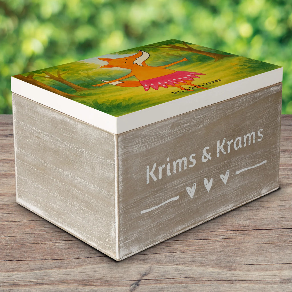 Holzkiste Fuchs Ballerina Design Truhe, Schatulle, Schatzkiste, Geschenkdose, Kiste, Geschenkbox, Aufbewahrungsbox, Holzkiste, XXL, Erinnerungsbox, Dekokiste, Erinnerungskiste, Fuchs, Füchse, Füchsin, Tänzerin, Fuchs Spruch, Geburtstag, Einladung, Ballerina, Ballett, Party, Tanzen