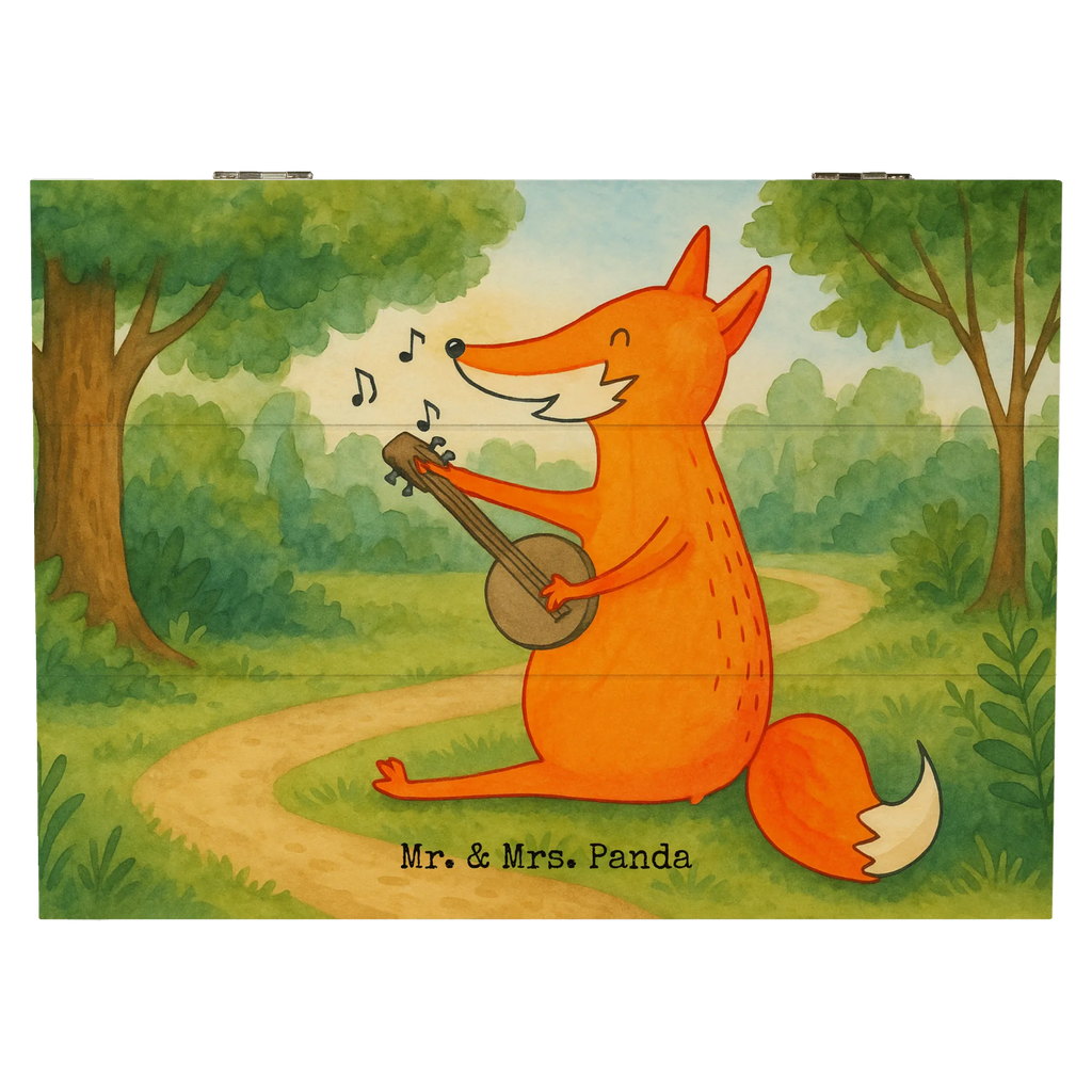 Holzkiste Fuchs Gitarre Design Schatzkiste, Schatulle, Kiste, Dekokiste, Geschenkdose, Erinnerungskiste, Holzkiste, XXL, Truhe, Aufbewahrungsbox, Erinnerungsbox, Geschenkbox, Fuchs, Füchse, Musikerin, Gitarre, Musik Spruch, Geschenk Musiker, Sängerin, Sänger