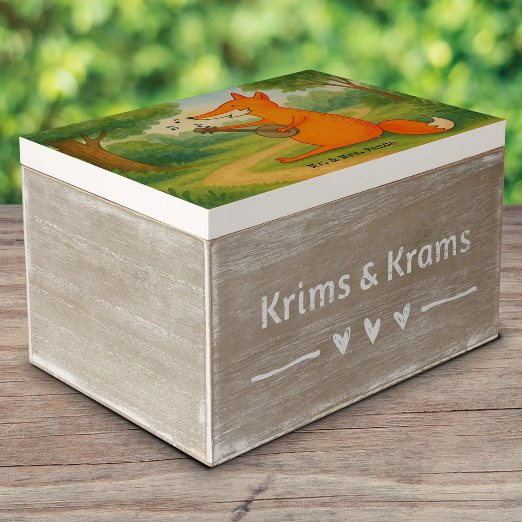 Holzkiste Fuchs Gitarre Design Schatzkiste, Schatulle, Kiste, Dekokiste, Geschenkdose, Erinnerungskiste, Holzkiste, XXL, Truhe, Aufbewahrungsbox, Erinnerungsbox, Geschenkbox, Fuchs, Füchse, Musikerin, Gitarre, Musik Spruch, Geschenk Musiker, Sängerin, Sänger