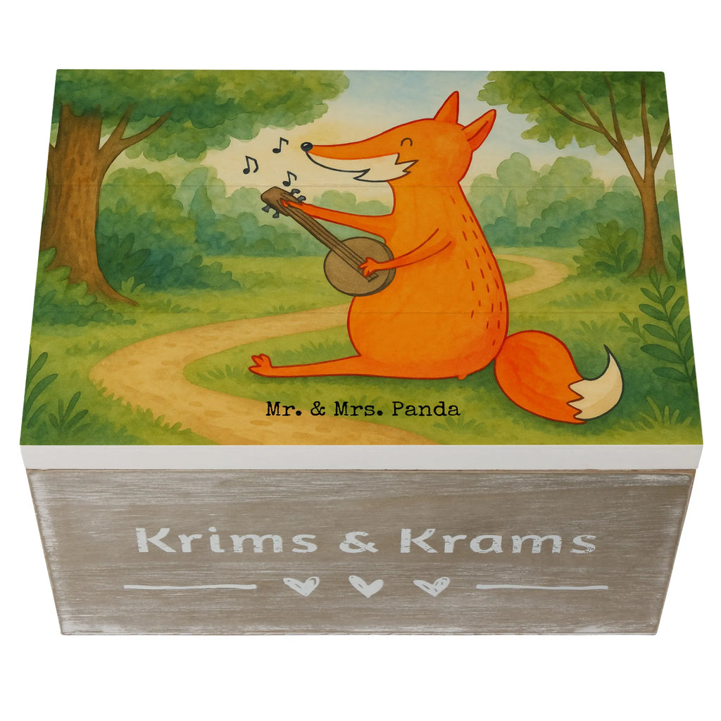 Holzkiste Fuchs Gitarre Design Schatzkiste, Schatulle, Kiste, Dekokiste, Geschenkdose, Erinnerungskiste, Holzkiste, XXL, Truhe, Aufbewahrungsbox, Erinnerungsbox, Geschenkbox, Fuchs, Füchse, Musikerin, Gitarre, Musik Spruch, Geschenk Musiker, Sängerin, Sänger