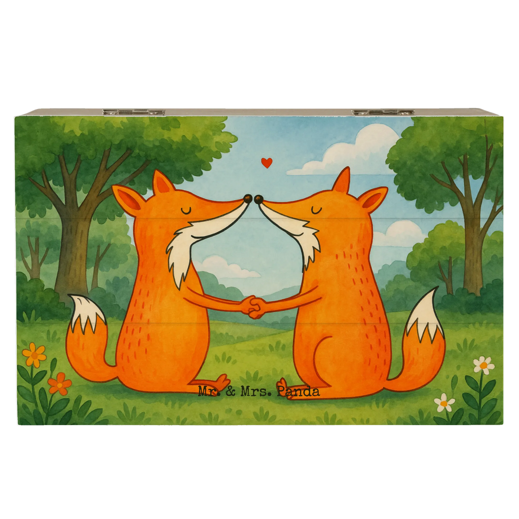 Holzkiste Füchse Liebe Design Schatzkiste, Dekokiste, XXL, Geschenkbox, Erinnerungsbox, Aufbewahrungsbox, Geschenkdose, Schatulle, Kiste, Truhe, Erinnerungskiste, Holzkiste, Fuchs, Liebespaar, Ehemann, Füchse, Verlobte, Freundin, Partner, Ehefrau, Ehe, Liebesbeweis, Paar, Fox, Liebe, Freund