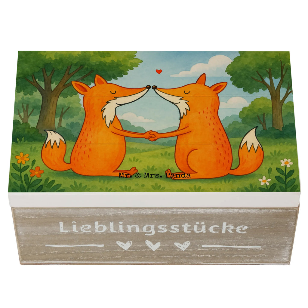 Holzkiste Füchse Liebe Design Schatzkiste, Dekokiste, XXL, Geschenkbox, Erinnerungsbox, Aufbewahrungsbox, Geschenkdose, Schatulle, Kiste, Truhe, Erinnerungskiste, Holzkiste, Fuchs, Liebespaar, Ehemann, Füchse, Verlobte, Freundin, Partner, Ehefrau, Ehe, Liebesbeweis, Paar, Fox, Liebe, Freund