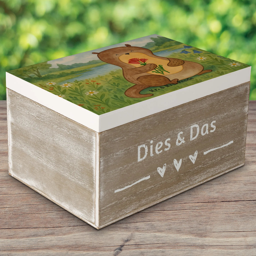 Skrzynia drewniana wydra bukiet kwiatów Design Erinnerungsbox, Kiste, XXL, Schatulle, Dekokiste, Aufbewahrungsbox, Geschenkdose, Schatzkiste, Truhe, Erinnerungskiste, Holzkiste, Geschenkbox, Otter, Fischotter, Seeotter, Otter Seeotter See Otter