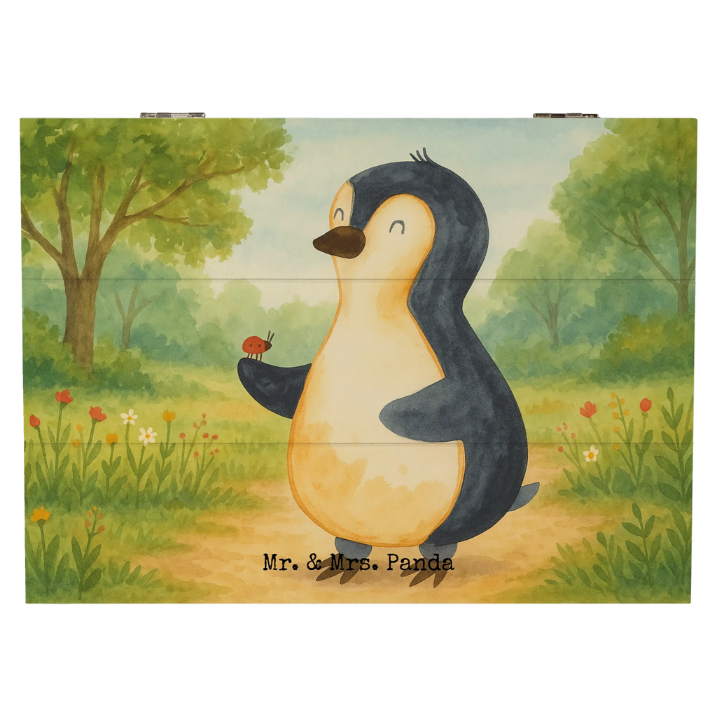 Holzkiste Pinguin Marienkäfer Design Geschenkbox, Geschenkdose, Erinnerungskiste, Schatulle, Aufbewahrungsbox, Erinnerungsbox, Truhe, Kiste, Schatzkiste, Dekokiste, Holzkiste, XXL, Pinguin, Lebensfreude, Marienkäfer, Wunder, Freude, Pinguine, Glück, Liebe