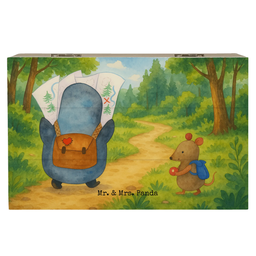 Holzkiste Pinguin & Maus Wanderer Design Geschenkdose, Erinnerungsbox, Schatulle, Kiste, Dekokiste, Aufbewahrungsbox, Geschenkbox, Truhe, Holzkiste, Erinnerungskiste, XXL, Schatzkiste, Pinguin, Ausflug, Wanderlust, Abenteurer, wandern, Roadtrip, Abenteuer, Pinguine