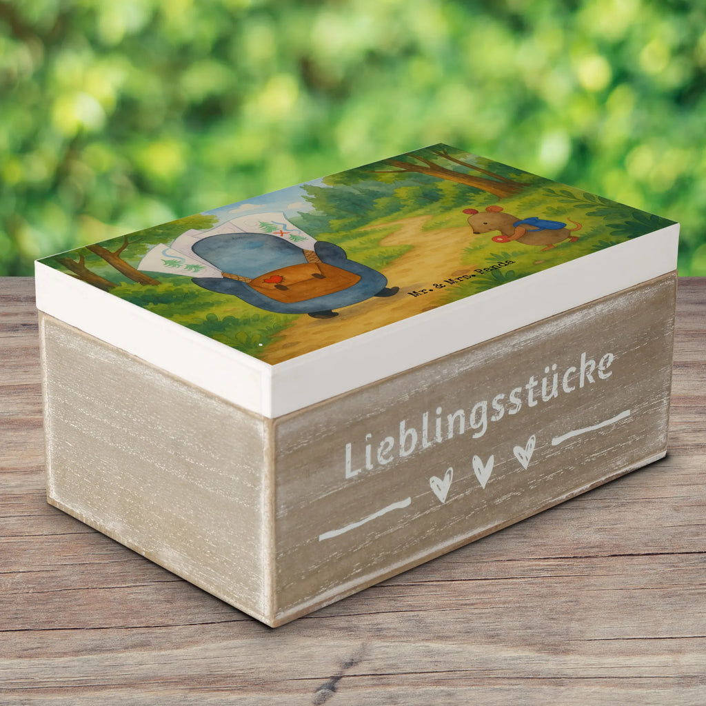 Holzkiste Pinguin & Maus Wanderer Design Geschenkdose, Erinnerungsbox, Schatulle, Kiste, Dekokiste, Aufbewahrungsbox, Geschenkbox, Truhe, Holzkiste, Erinnerungskiste, XXL, Schatzkiste, Pinguin, Ausflug, Wanderlust, Abenteurer, wandern, Roadtrip, Abenteuer, Pinguine