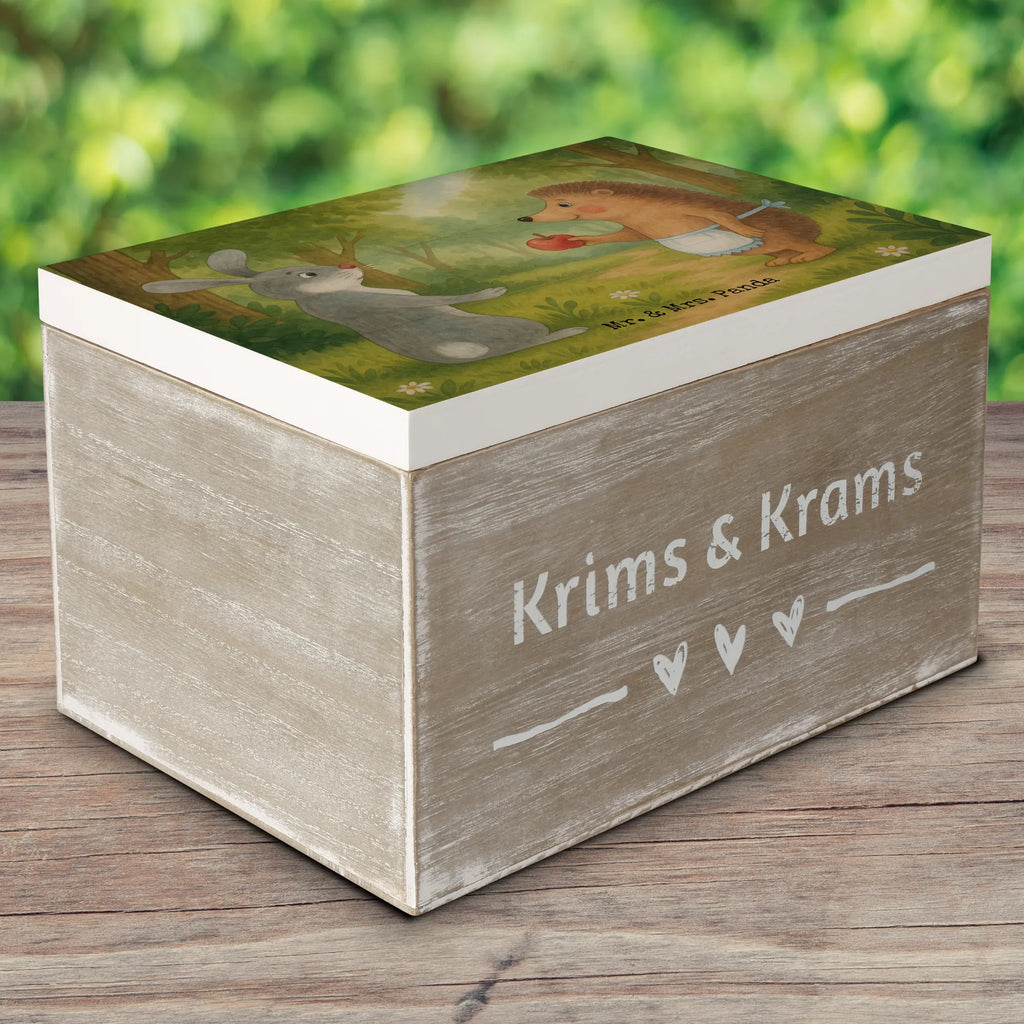 Holzkiste Hase Igel Design Geschenkbox, Kiste, Aufbewahrungsbox, Truhe, XXL, Erinnerungsbox, Schatulle, Schatzkiste, Geschenkdose, Dekokiste, Erinnerungskiste, Holzkiste, Tiermotive, Gute Laune, lustige Sprüche, Tiere, Trösten, Liebeskummer Geschenk, Liebe Spruch, Hase, Igel, Spruch romantisch, Trennungsschmerz, Herzschmerz, Igel und Hase