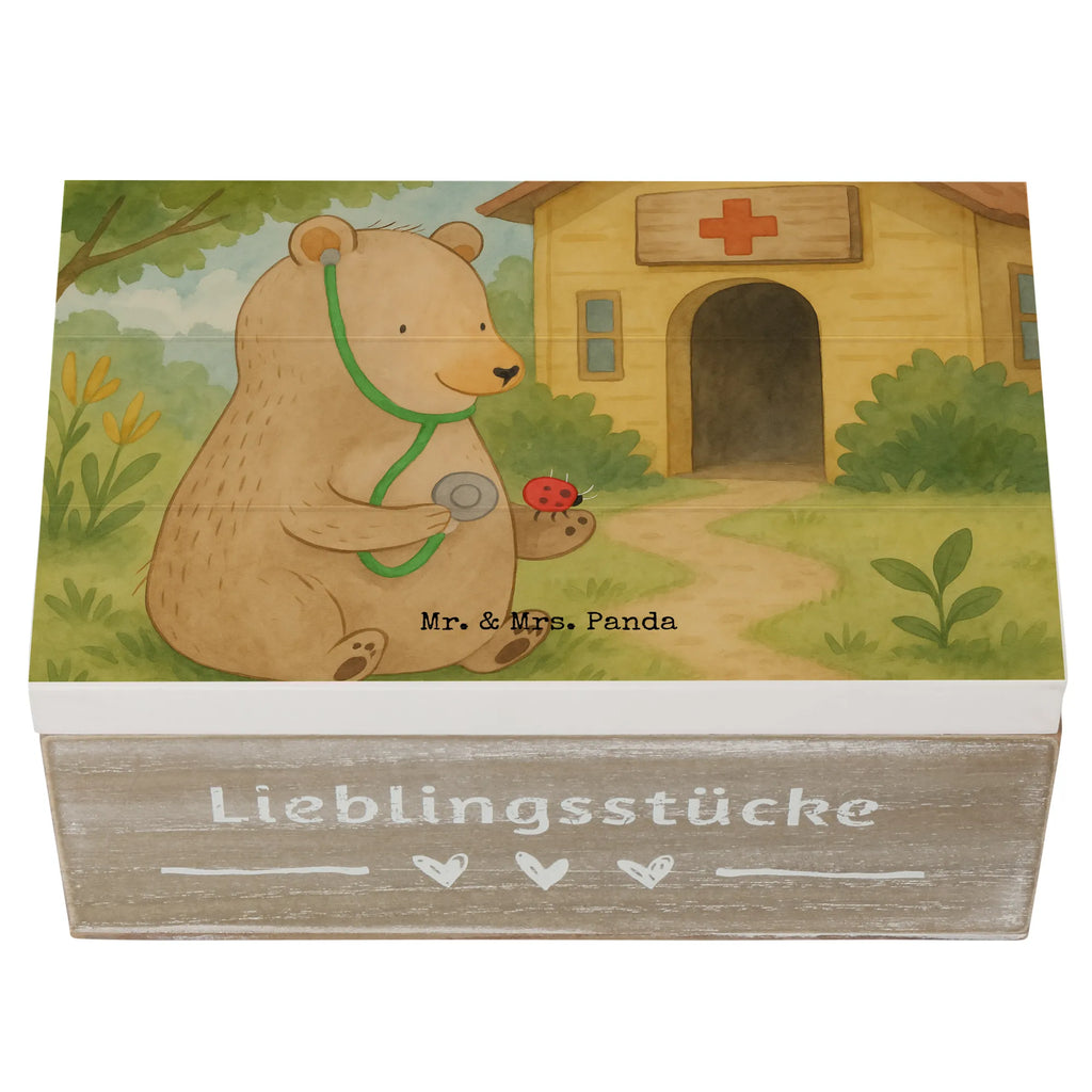 Wooden chest bear Physician Design Holzkiste, Kiste, Schatzkiste, Truhe, Schatulle, XXL, Erinnerungsbox, Erinnerungskiste, Dekokiste, Aufbewahrungsbox, Geschenkbox, Geschenkdose, Bär, Teddy, Teddybär, Arzt, Ärztin, Doktor, Professor, Doktorin, Professorin
